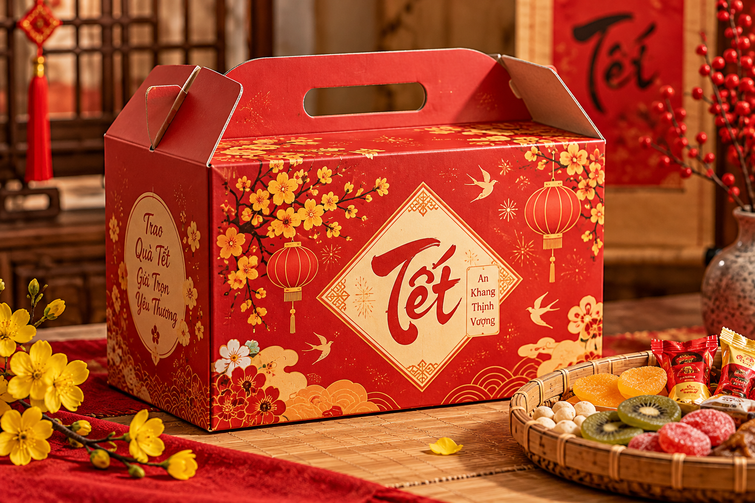 Mẫu hộp carton quà Tết in logo: chọn và sản xuất hiệu quả - Hộp carton quà Tết in logo là gì và có lợi ích nào?