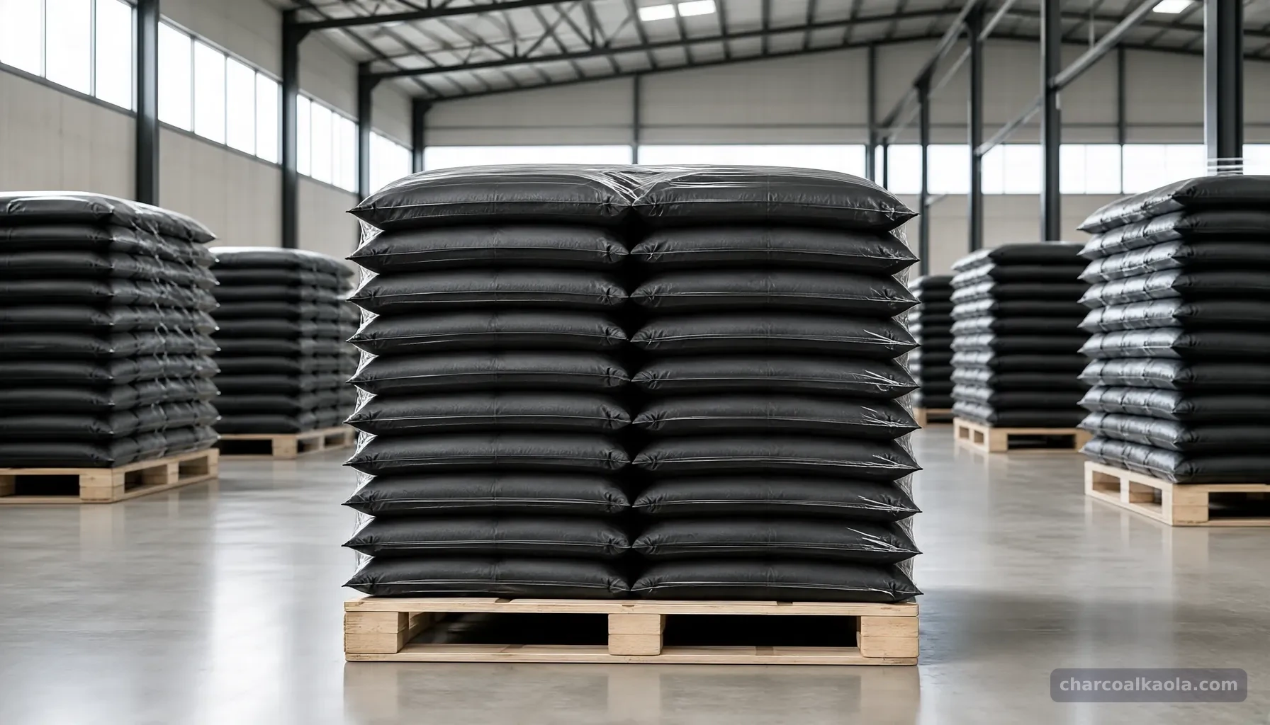 Illustrative charcoal supply-chain image 1; not evidence of a KAOLA facility or certification